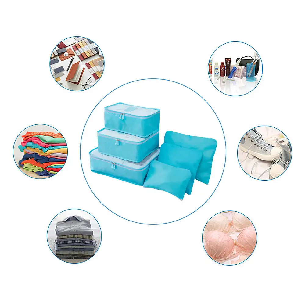 

6pcs Waterproof Closet Underwear Shoes Wardrobe Luggage Pouch Travel Storage Bag Organizer For Clothes organizador armario