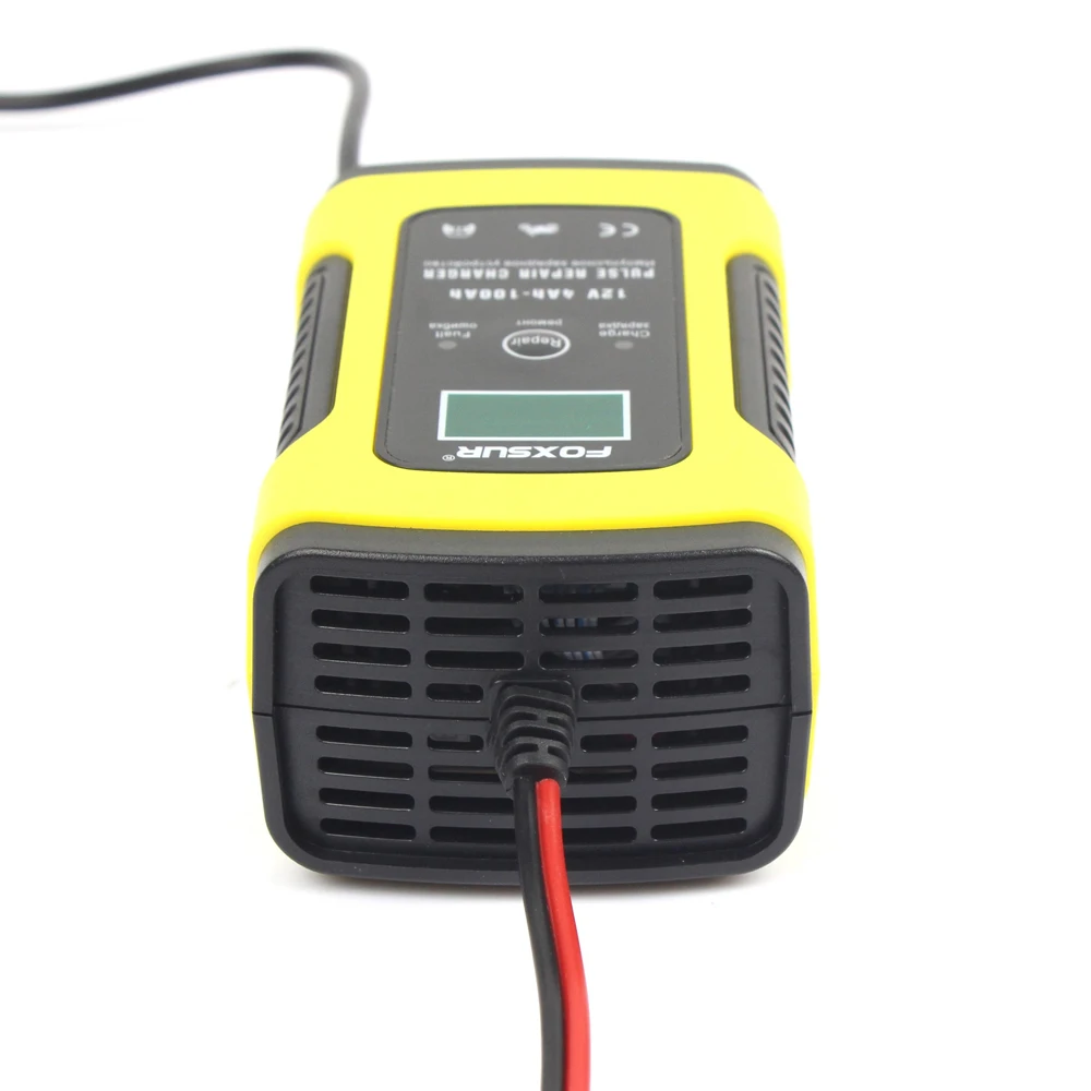 Полностью автоматическое автомобильное зарядное устройство 110 V-220 V до 12V 5A Интеллектуальное Быстрое зарядное устройство для влажной сухой свинцово-кислотной цифровой ЖК-дисплей