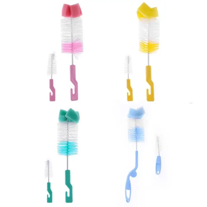 

Nipple Brush 360-degree Rotating Head Cleaning Sponge Brush Kit
