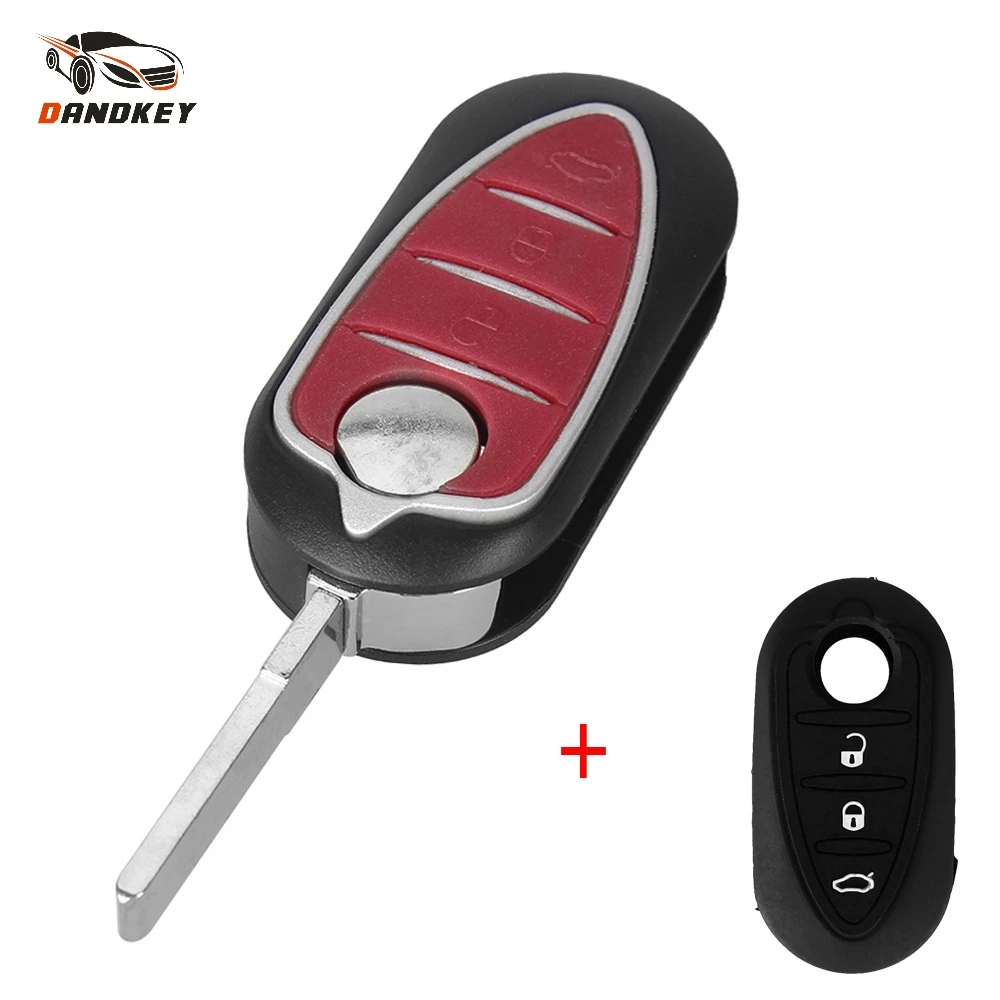 

Dandkey Replacement Car Key Case 3 Buttons Folding Flip Key Shell For Alfa Romeo Mito Giulietta159 GTA 147 156 166 GT key shell