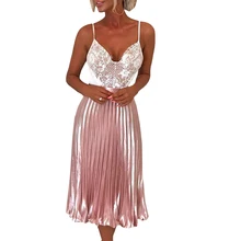 Летняя с высокой талией модные блестящие плиссированные юбки женские уличная одежда однотонные юбки элегантные женские, повседневные, свободные средней Длина юбка Халат