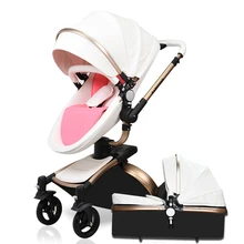 AULON Baby Stroller 360 baby stroller including baby sleeping basket 0~36 months golden frame baby car 2 in 1 baby stroller AULON Baby Stroller 360 baby stroller including baby sleeping basket 0~36 months golden frame baby car 2 in 1 baby stroller