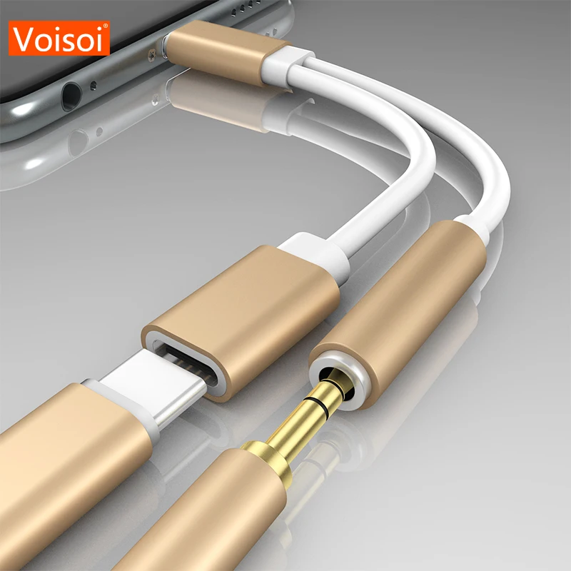 

Mobile Phone USB Adapter Cable 2 In 1 USB-C To 3.5mm Audio Adapter USB Type C Fast Charge To Headphone Converter Cable 3.5mm
