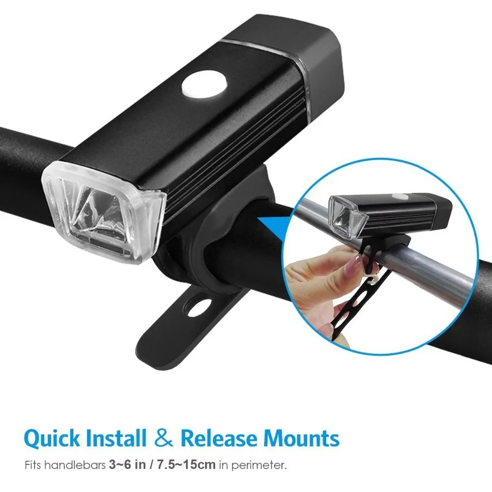 Clearance XC USHIO LED Bicycle Light Set Front Headlight USB Rechargeable Bike Lamp Caution TailLight Waterproof Bicycle Accessories 5