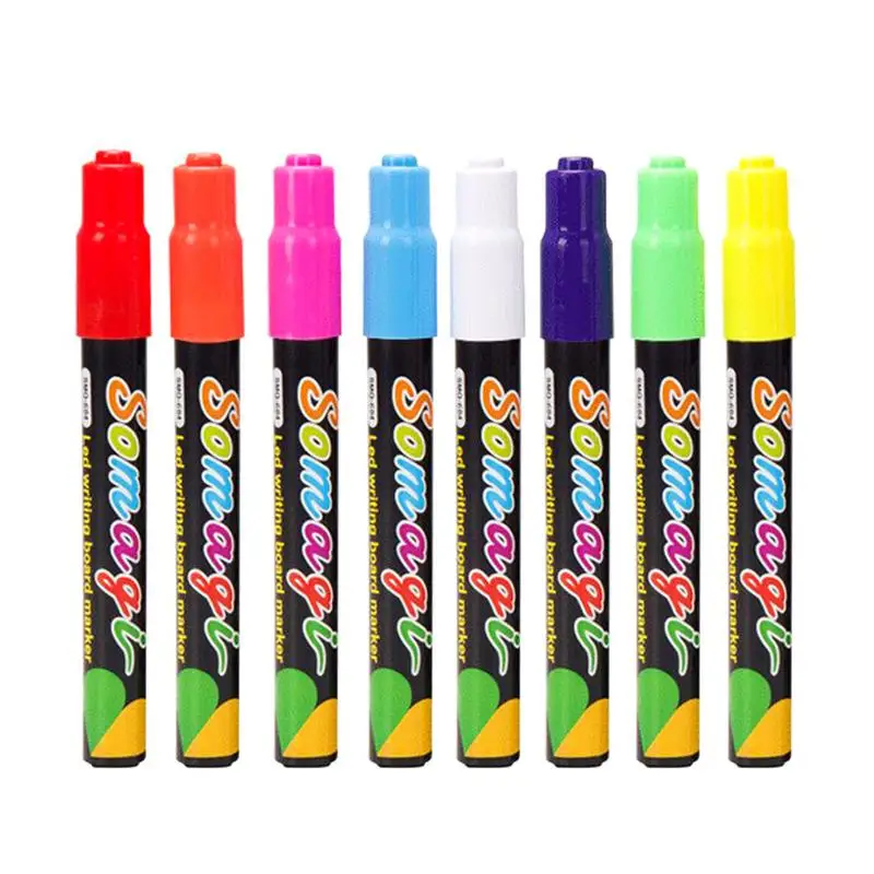 

8 Colors 4MM Highlighter Liquid Chalk Marker Pens For School Art Painting For Restaurant Bar