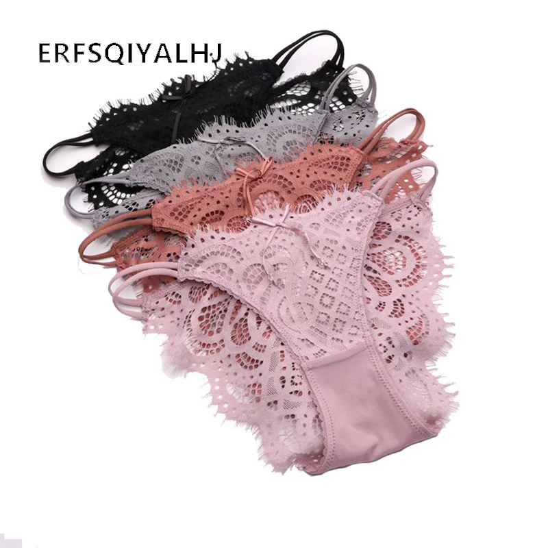 

Crotchless Panties For Women No Trace High-end Briefs Lace Women Erotic Underwear Double Strip Erotic Thong Wetlook Sexy T Pants