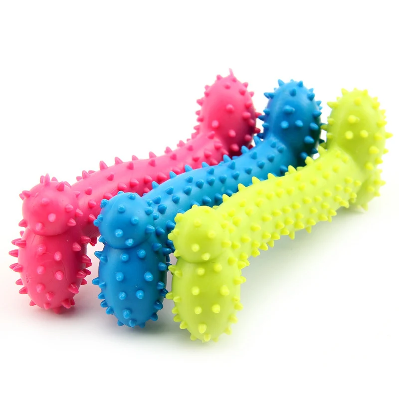 

1pc Resistant To Bite Bone Dog Puppy Molars Rubber Ball Play For Teeth Training Thermal Pet Dog Chew Toys Jouet Pour Chien Perro