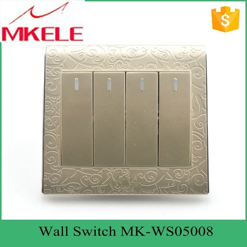 New design best price MK-WS05008 Impact resistance wholesale classical 4 Gang 2 way switch led touch light switch