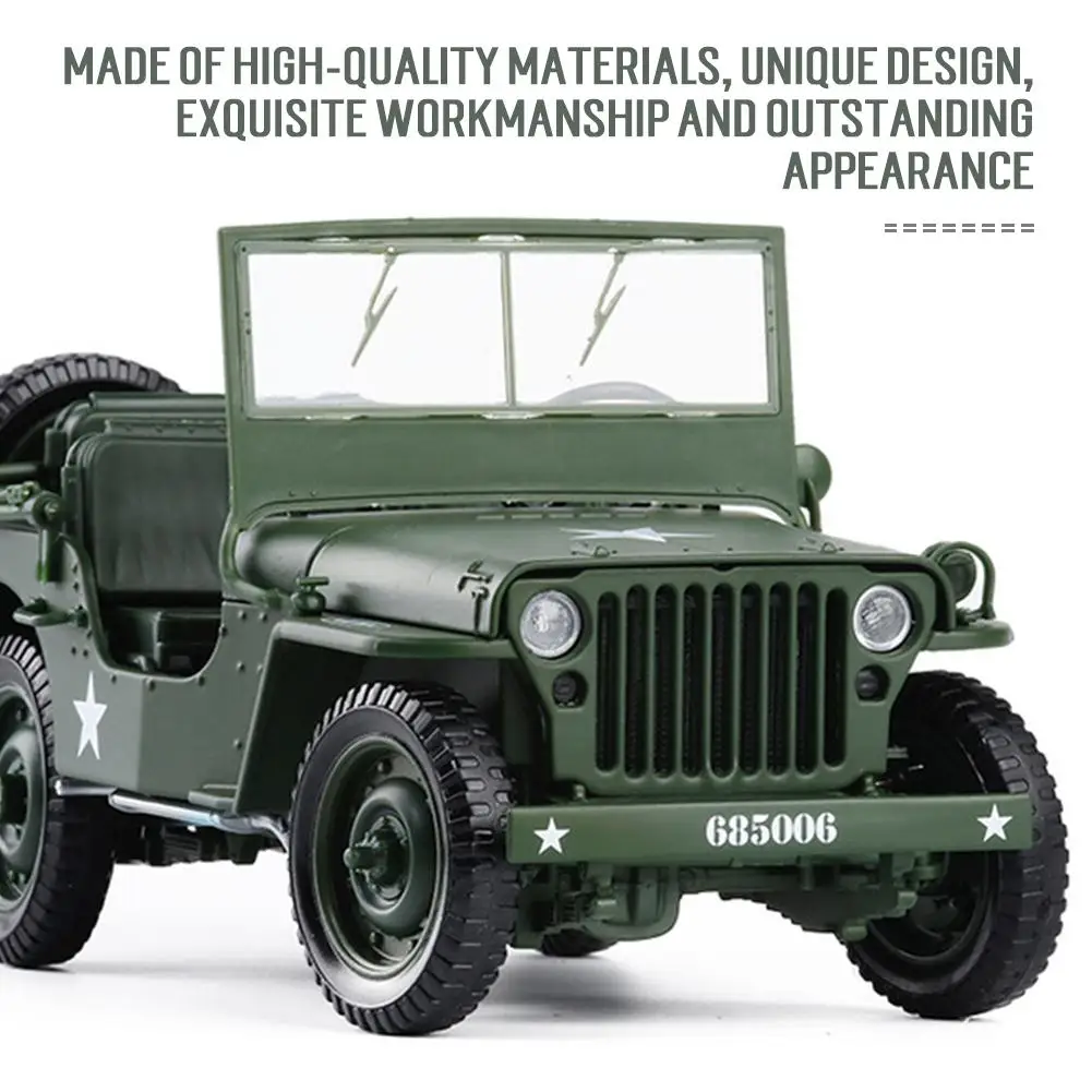 

1:18 Tactical Military Model Jeeps Old World War II Willis Military Vehicles Alloy Car Model For Kids Toys Gifts