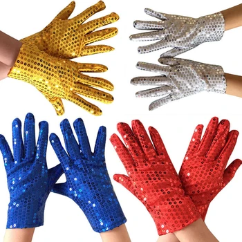 

Fashion Sparkle Sequin Wrist Gloves for Party Dance Audlt Unisex Costume New Winter Glove Design Women Guantes Wrist Mittens