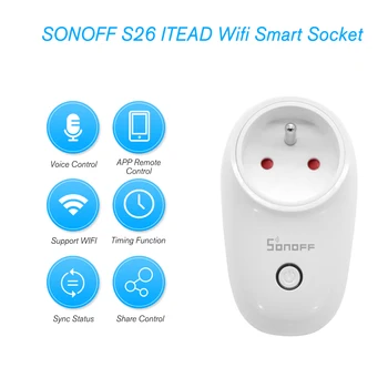 

SONOFF S26 ITEAD Wifi Smart Socket Wireless Remote Control Charging Adapter Smart Home Power Sockets EU Type E/F Optional