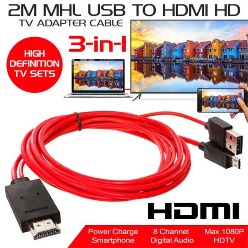 

3 IN 1 Micro USB/HDMI/HML Adapter 1080P MHL Micro USB to HDMI HD TV Cable Adapter for Samsung Android Smart Phones 20A19