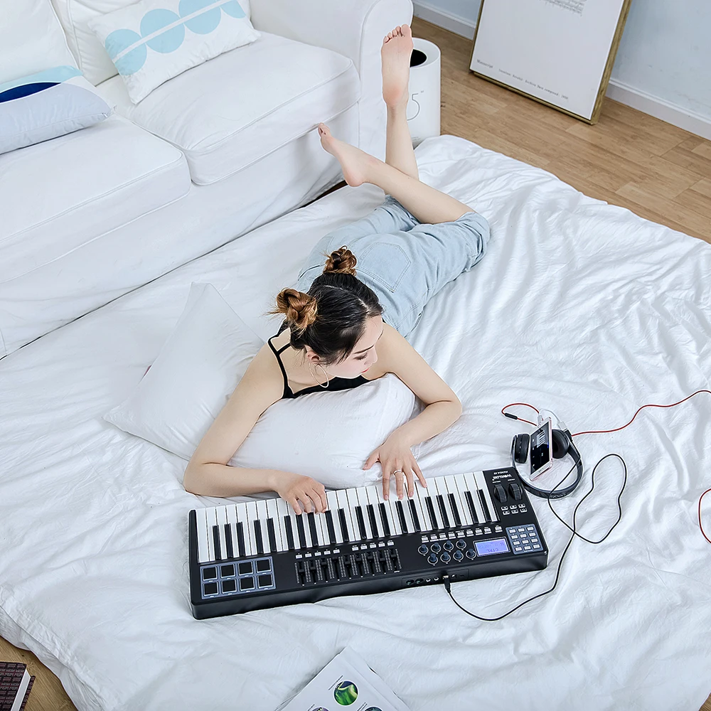WORLDE PANDA49 Портативный 49 Key USB MIDI клавиатура контроллер 8 RGB красочные с подсветкой