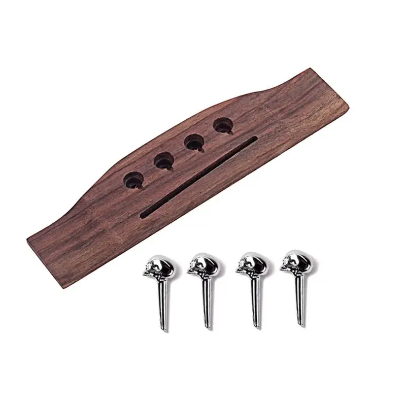 4 струны Redwood Saddle Thru щелевая гитара мост с черепами шпильки для акустическая бас