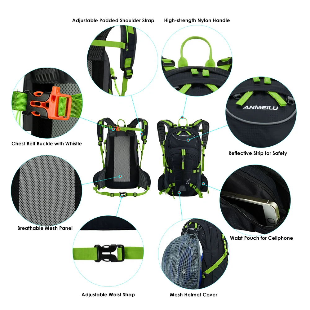 25L Water-resistant Breathable Cycling Bicycle Bike Shoulder Backpack Ultralight Outdoor Sports Riding Travel Mountaineering Bag 25L Water-resistant Breathable Cycling Bicycle Bike Shoulder Backpack Ultralight Outdoor Sports Riding Travel Mountaineering Bag