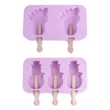 Сделай Сам силиконовая фиолетовая форма для мороженого, милый снеговик, форма для ног, инструменты для изготовления мороженого