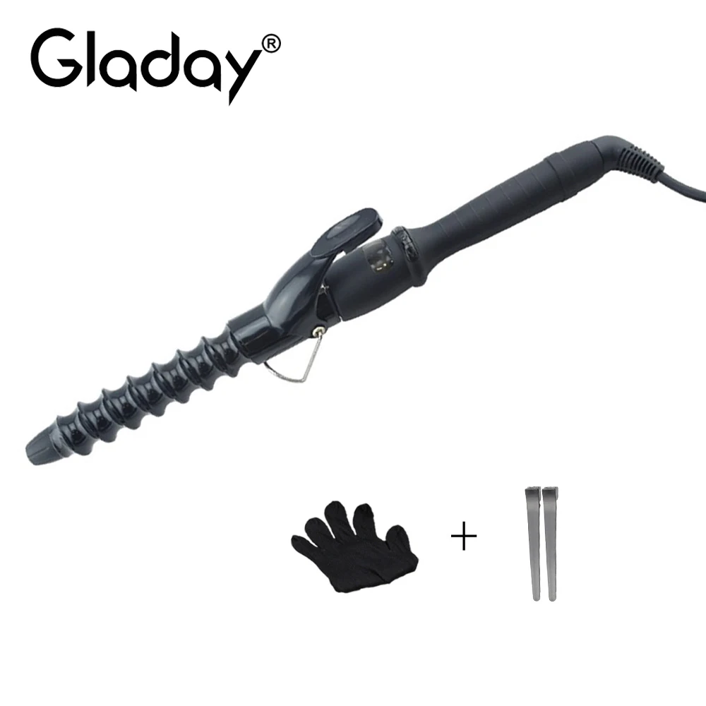 

Gladay Professional LCD Display Curls Baseball Bat With Thermal Protection Head High Definition Spiral Curls