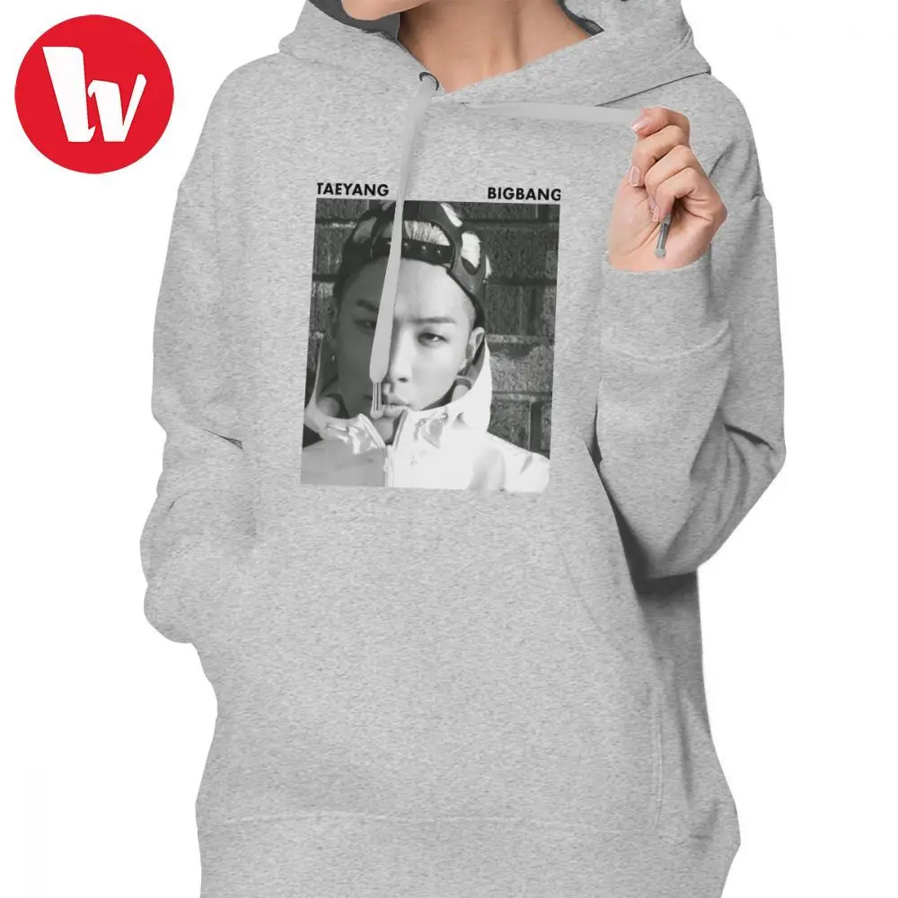 Taeyang Толстовка BIGBANG-Taeyang толстовки Kawaii с длинным рукавом толстовки женские XL печатные уличные темно-синие хлопковый пуловер с капюшоном