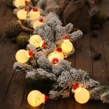 Теплый белый DC12V 2 Вт 3 м 20 светодиодный Снеговик Дизайн фея с usb-питанием, IP54 Водонепроницаемый Рождественские Праздничные рождественские Вечерние