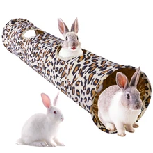 Tunnel pliable imprimé léopard 120x250 cm | Tunnel de jeu pour animaux domestiques, jouets non toxiques pour chiens, chats, lapins, économie d'espace