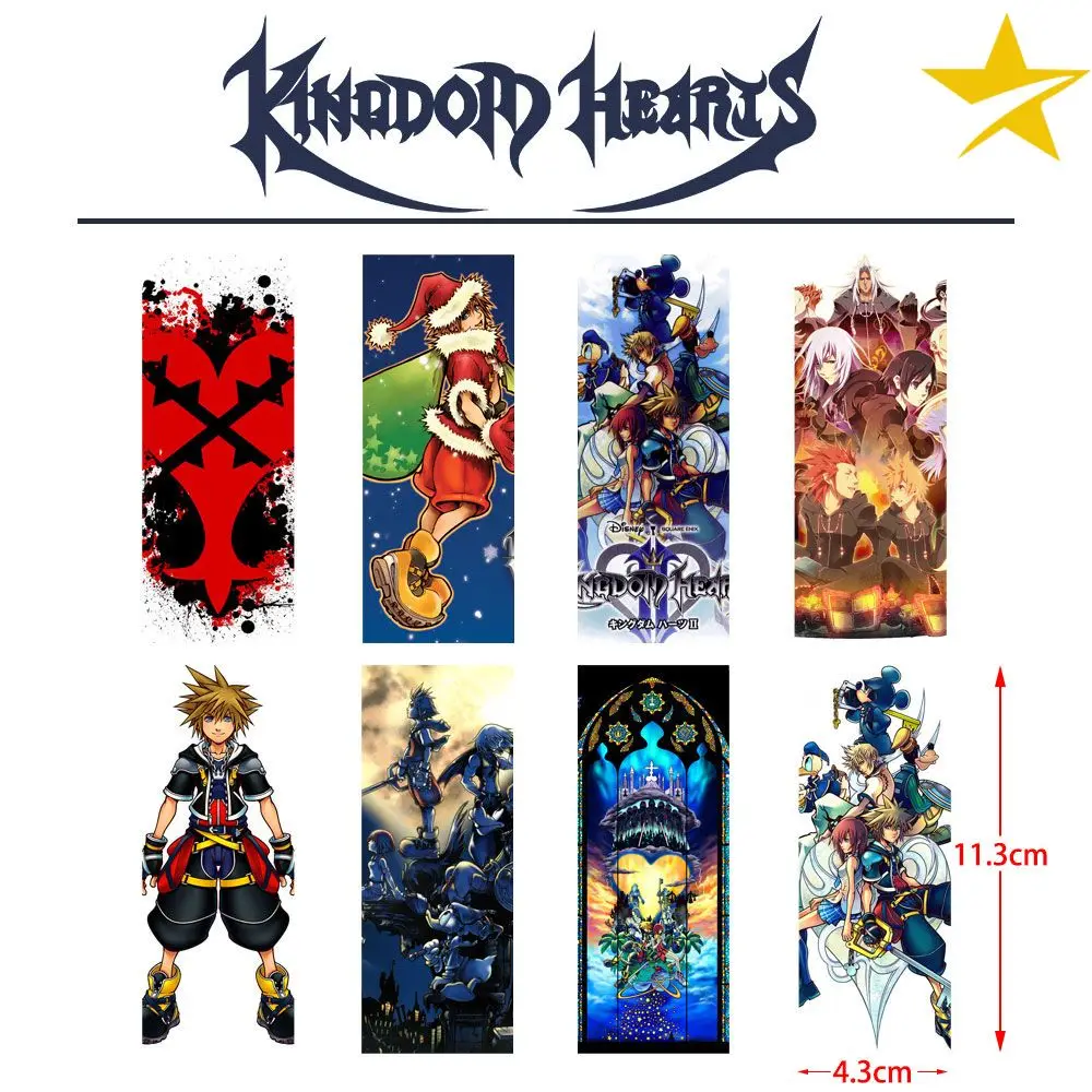 

Suncomics 8PCS/set Game Kingdom Hearts PVC Bookmark Paper Clip Office Supply Bookmarks Stationery School Accessories Gifts