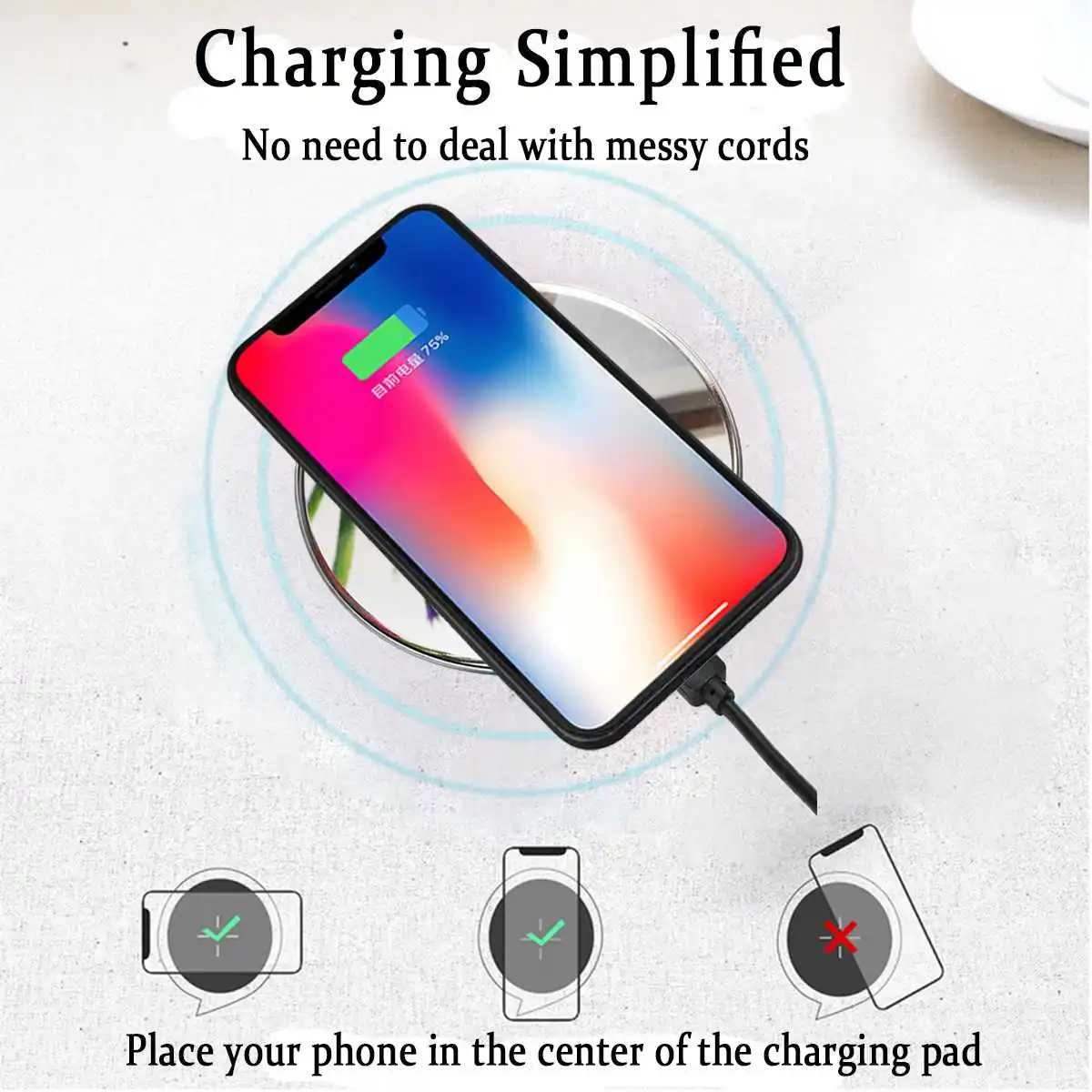 5/10W QI Wireless Fast Charger Mirror Charging Pad Mat For iPhone XR XS 8 for Samsung S9 Universal Car Wireless Charging Dock