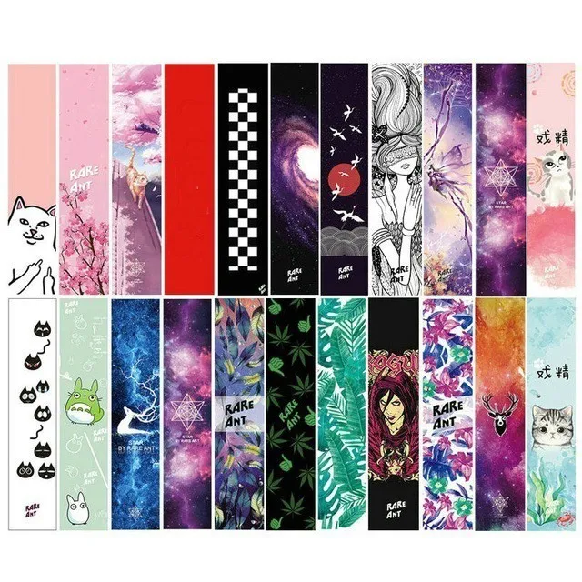 

122cm Dancing Longboard Griptapes Long Board Grip Tape Skateboard Griptapes Anti-Slid Sandpaper Colorful Graphic Deck Protective
