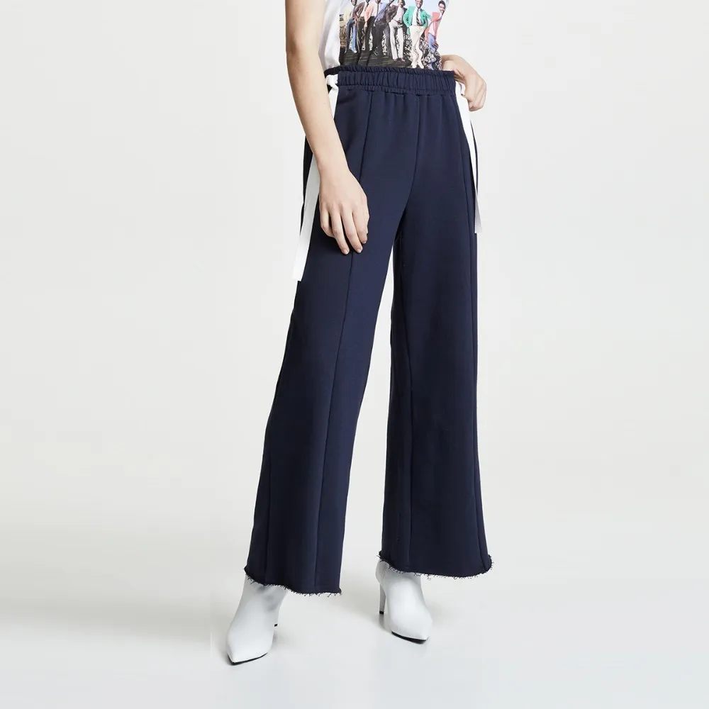 HYH HAOYIHUI 2019 New Fashion Simplicity Commuter Fringe Trousers Side Bandage Elastic Waist Wide Leg Pants HYH HAOYIHUI 2019 New Fashion Simplicity Commuter Fringe Trousers Side Bandage Elastic Waist Wide Leg Pants