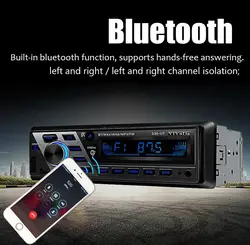 1 Din Автомобильный радиоприемник Aux-in FM HI-FI Автомобильный стерео Bluetooth 12V Пульт дистанционного управления Автомобильный радиоприемник Аудио