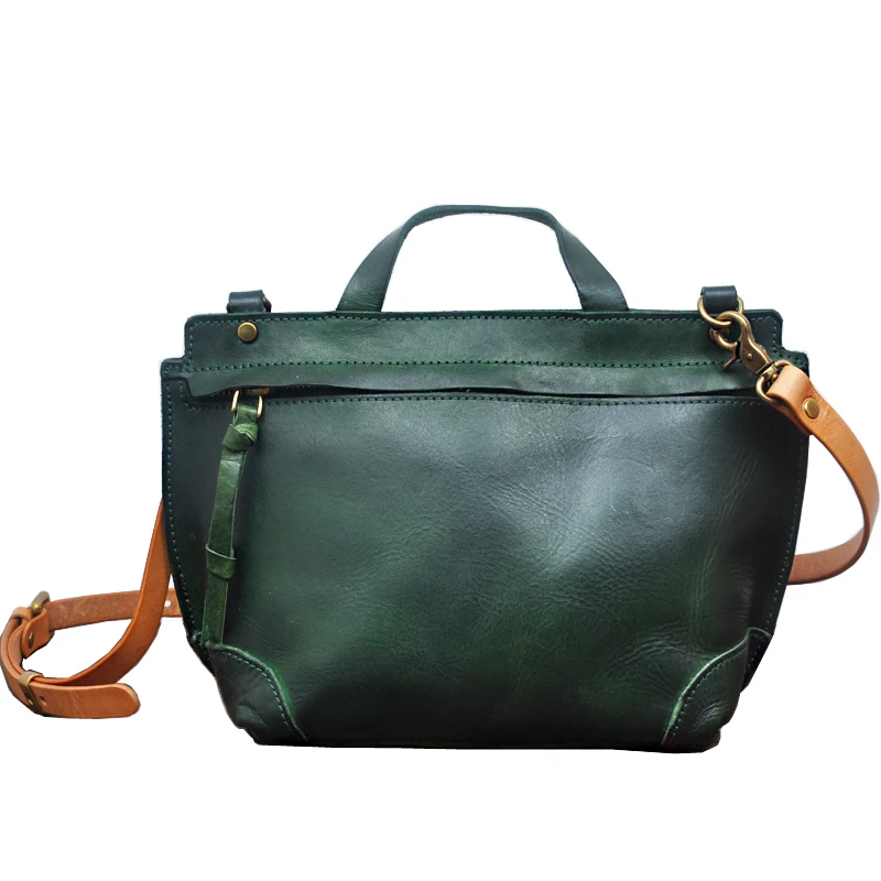 

Original retro leather hamsterWomen's leather handbag casual arts first layer cowhide business briefcase Small Messenger bag