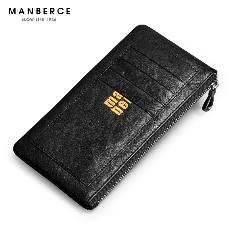 

MANBERCE Brand Men Wallet High Quality Genuine Leather Cowhide Credit Card Wallet Large Capacity Men's Wallet Free Shipping