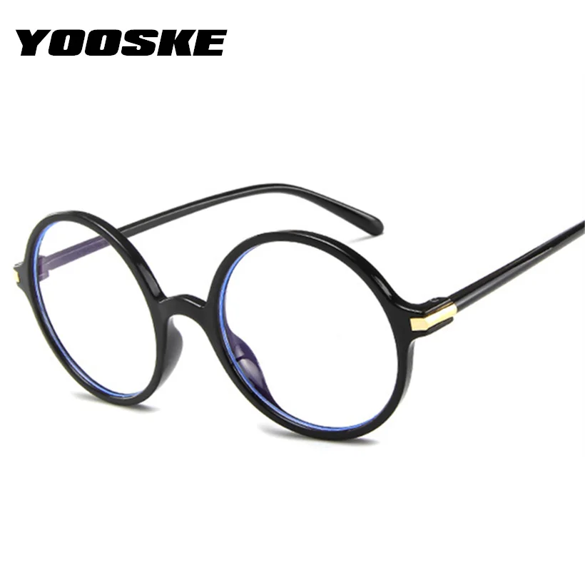 

YOOSKE Women Round Glasses Frame Fashoin Optical Computer Glasses Vintage Men Eyeglass Frame Transparent Glasses Myopia