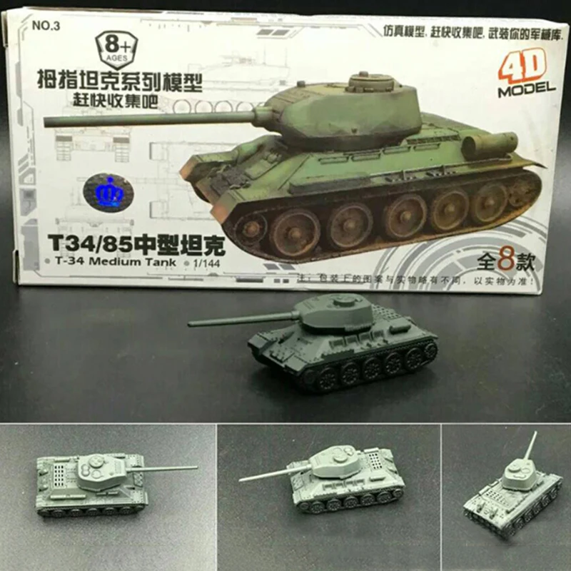

8pcs Set Plastic 4D Assembled Tank Model 1:144 Military Model Toy Or Decoration
