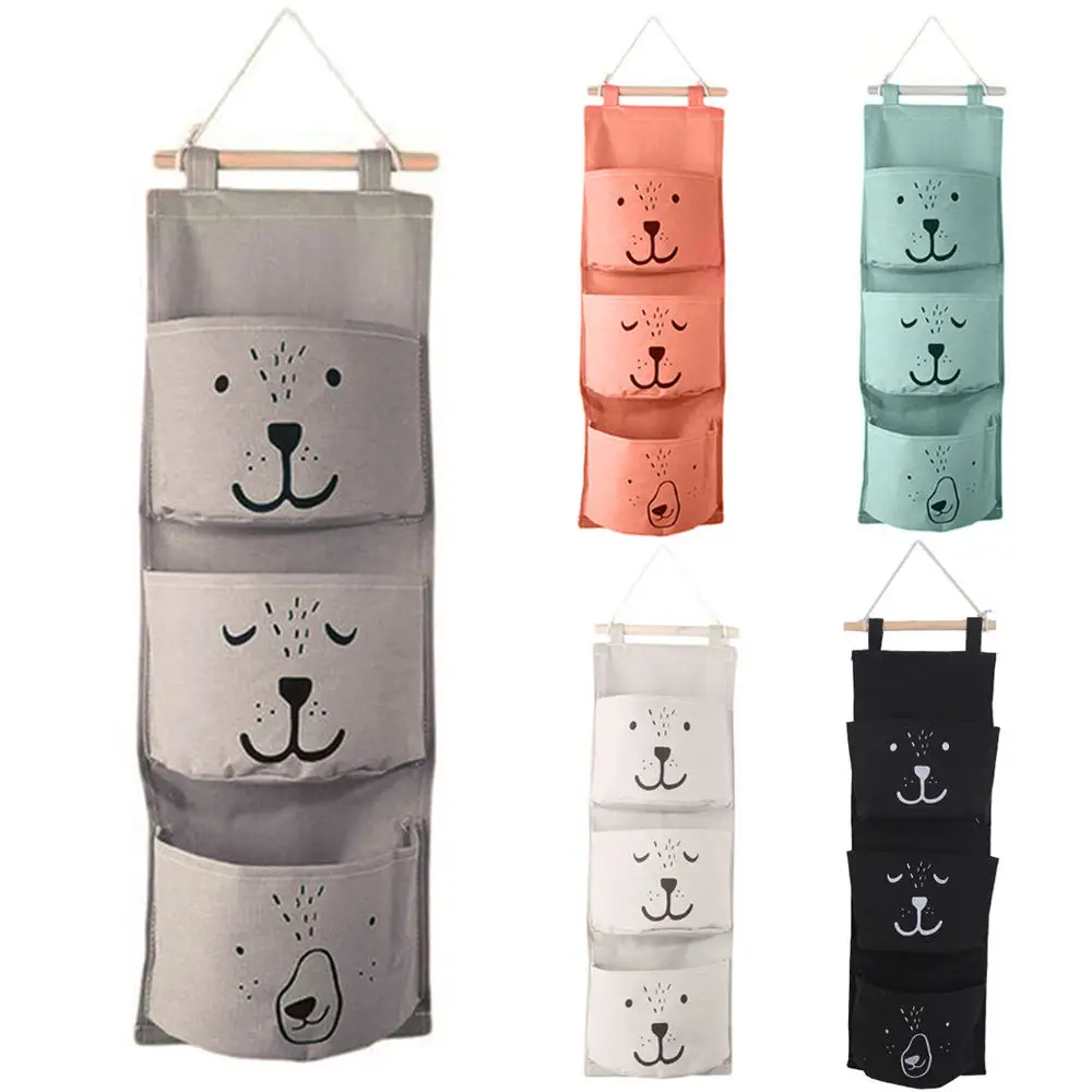 3 Pockets Cute Wall Hanging Storage Bag Closet Organizer Linen Closet Storage Bag Children Room Stuff Organizer Pouch Decor 3 Pockets Cute Wall Hanging Storage Bag Closet Organizer Linen Closet Storage Bag Children Room Stuff Organizer Pouch Decor