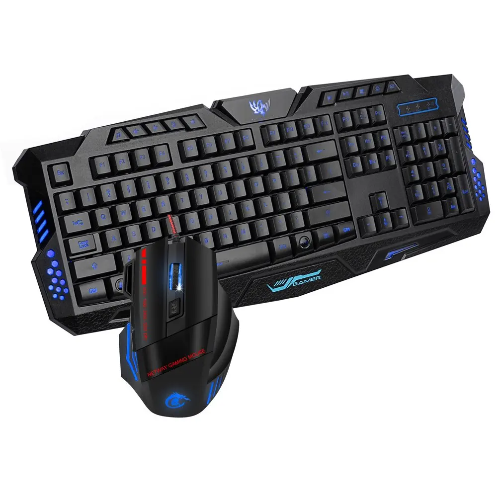 

HXSJ Professional Gaming Keyboard Gaming Mouse Set For Computer Gamer for Tablet Desktop Computer Gamer