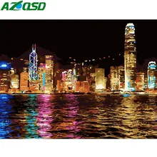 AZQSD DIY картина маслом по номерам ночной вид Ручная роспись холст Настенная картина домашнее украшение Стены Искусство K755