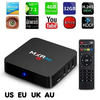 

4Gb Ram 32Gb Rom Max Mxr Pro Android 7.1 Smart Tv Box Rk3328 Quad Core 2.4Ghz Wifi Vp9 H.265 Uhd Mxrpro 4K Player
