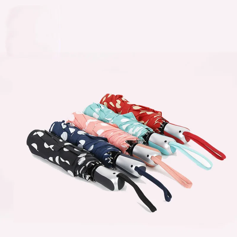 

Fully Automatic Windproof Women Fashion Polka Dot Umbrella Rain Protection Sunny Rainy Umbrellas