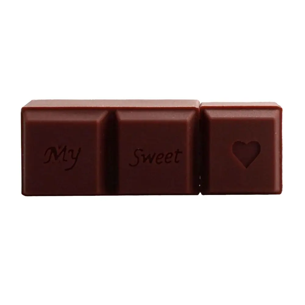 

Case for USB sticks (without 2/4/8/16/32/64 GB) chocolate bar love 3D brown