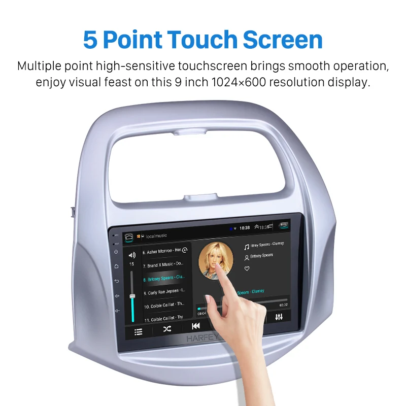 Sale Harfey GPS Navi Autoradio for Chevy Chevrolet SPARK 2018 Android 8.1 9" Bluetooth with AUX WIFI SWC Rearview Camera DVR OBD 2