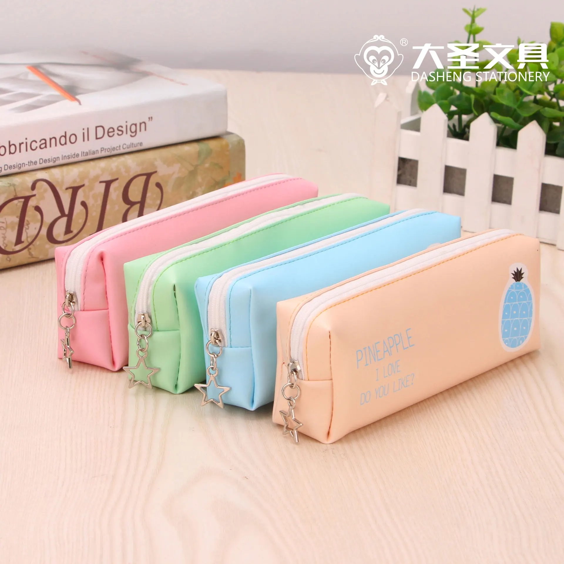 Cute Pencil Bag Great Students Stationery Soft PU Leather Pencil Case