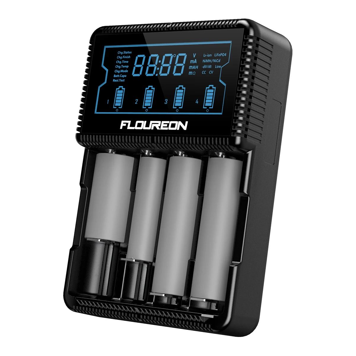 Floureon S4 умное зарядное устройство для Ni-MH AA AAA/li-ion 26650 21700 18650 18490 18350 батарея ЖК-дисплей подзарядка батареи