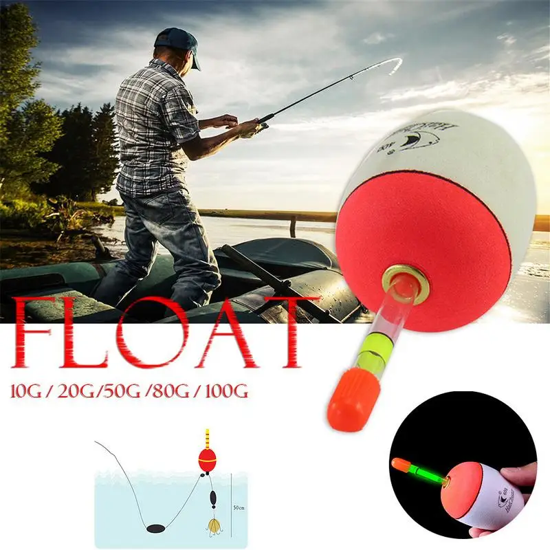 1Pcs EVA Fishing Float 10g/20g/50g/80g/100g Bobber Night Luminous ...