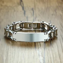 Индивидуальные мужские велосипедные цепи браслет из нержавеющей стали Мотоцикл Велосипед Одежда гравировка