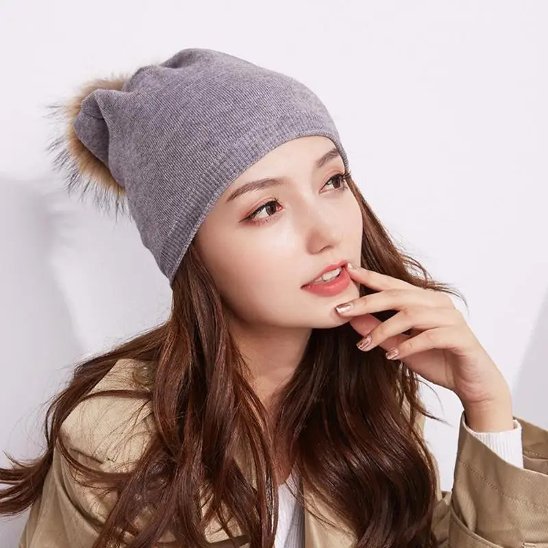 2018 помпонами Кепки WinterHat для Для женщин девушки шапка вязаная девочек зима осень