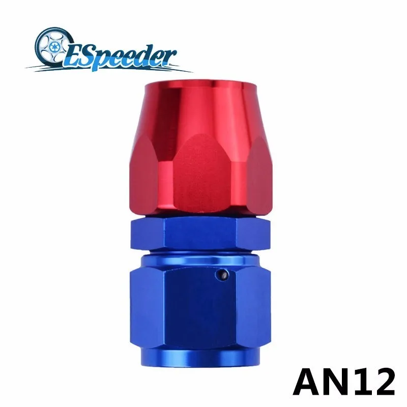 

ESPEEDER AN12 Straight Enforced Fuel Line Fitting Adapter Anoized Aluminum High Quality 0 Degree Reusable Hose End Fittings