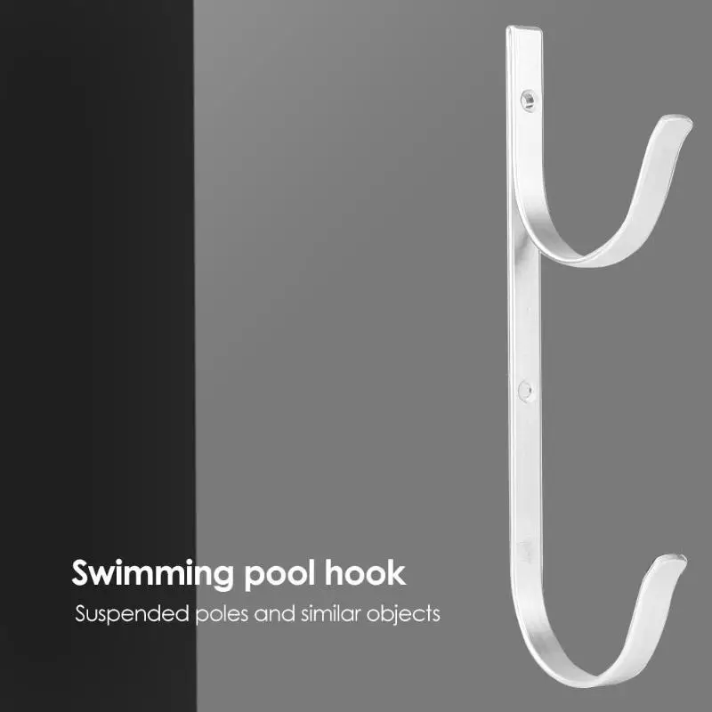 

2pcs Aluminium Alloy Telescopic Bar Hook Swimming Pole Hanger Organizer Durable Wall Mounted Robe Hook Towel Bar Cloth Hanger