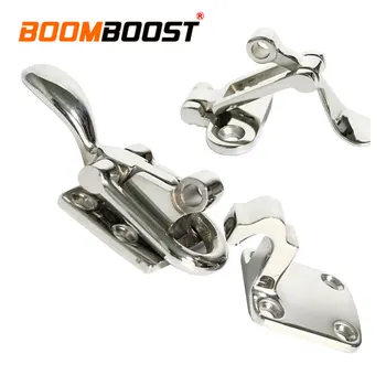 

1 Set Stainless Steel Locker Hardware Anti-Rattle Latch Hinge Silver For Boat Marine Hatch Buckle Fastener Clamp