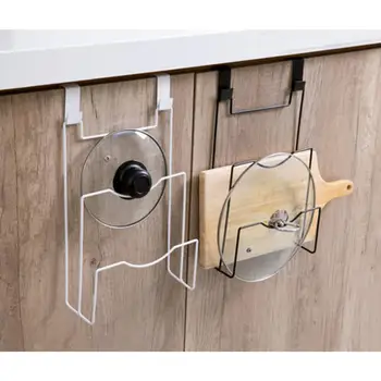 

Adeeing Art Door Back Cupboard Saucepans Pan Lids Storage Rack Nail-free Chopping Board Holder for Kitchen