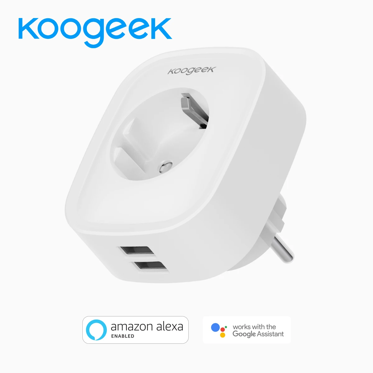 

Koogeek Wireless Enabled Smart Plug with 1 AC Outlet 2 USB Ports For Alexa Remote Control Voice Control Timer No Hub Required